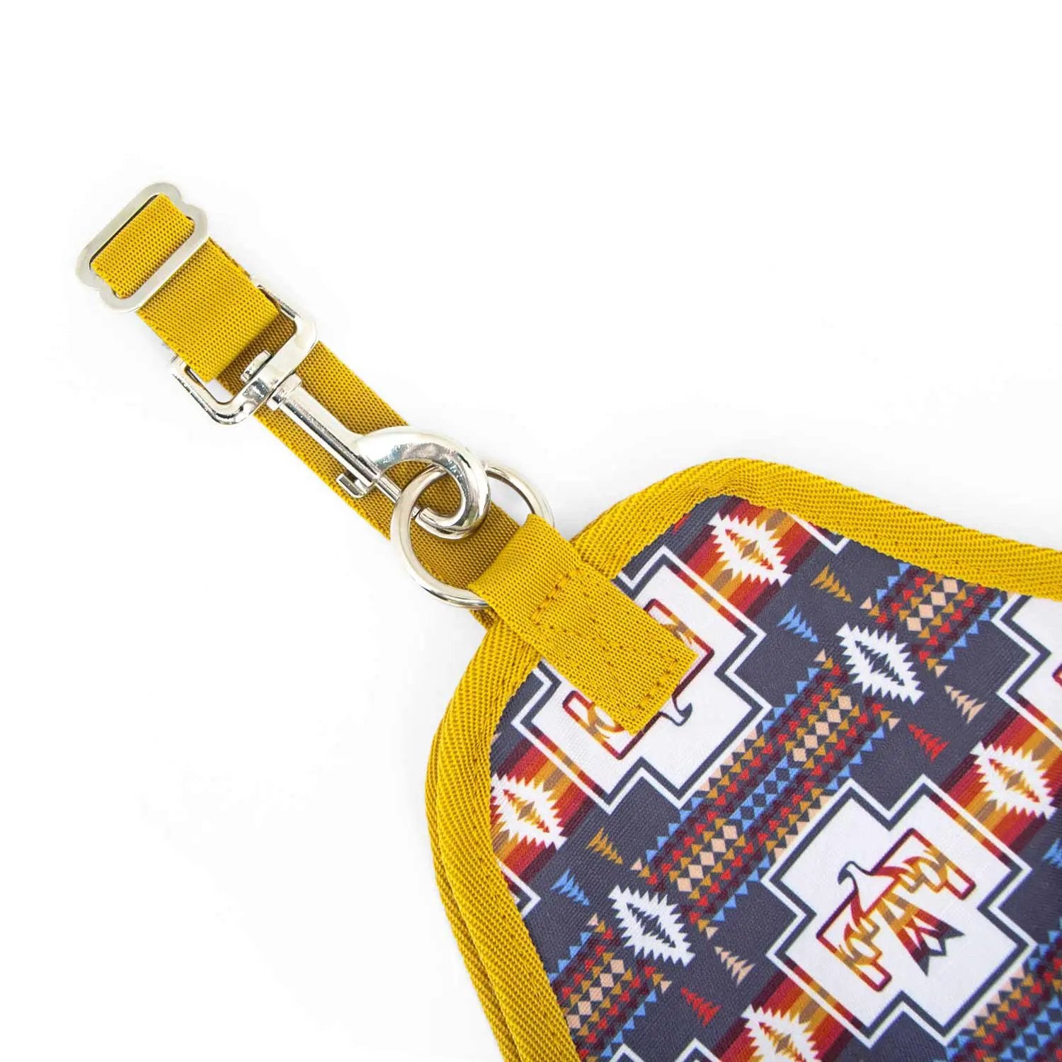Jeffers Expression Top Loading Hay Bag, 600 Denier, yellow nylon strap with metal rings and hardware