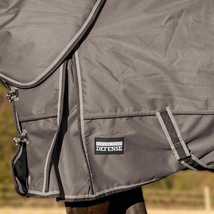 Jeffers Poplar Head Defense 1680D Detachable Neck Turnout Blanket, 360g, Plymouth Brown