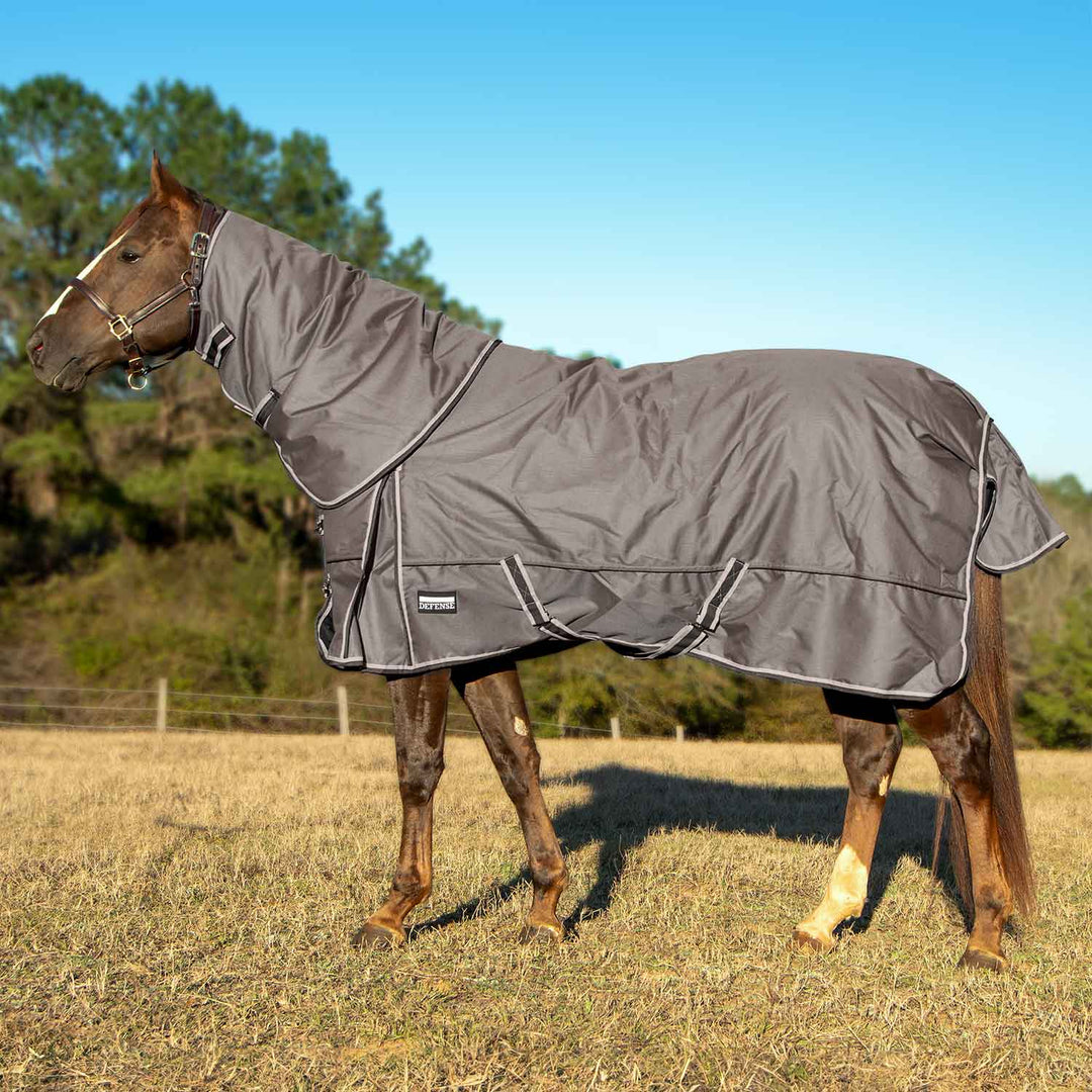 Jeffers Poplar Head Defense 1680D Detachable Neck Turnout Blanket, 360g, Plymouth Brown
