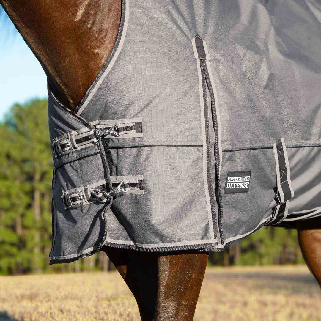 Jeffers Poplar Head Defense 1680D High Neck Turnout Blanket, 240g, Plymouth Brown
