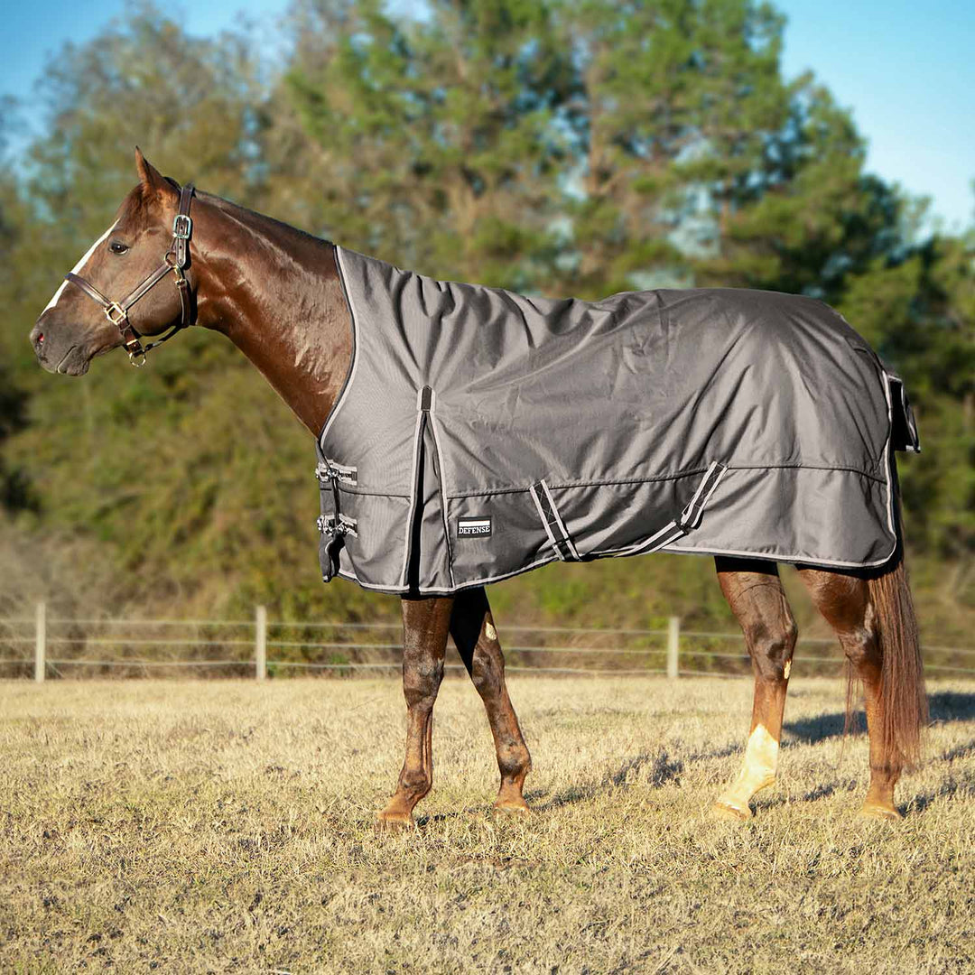 Jeffers Poplar Head Defense 1680D High Neck Turnout Blanket, 240g, Plymouth Brown