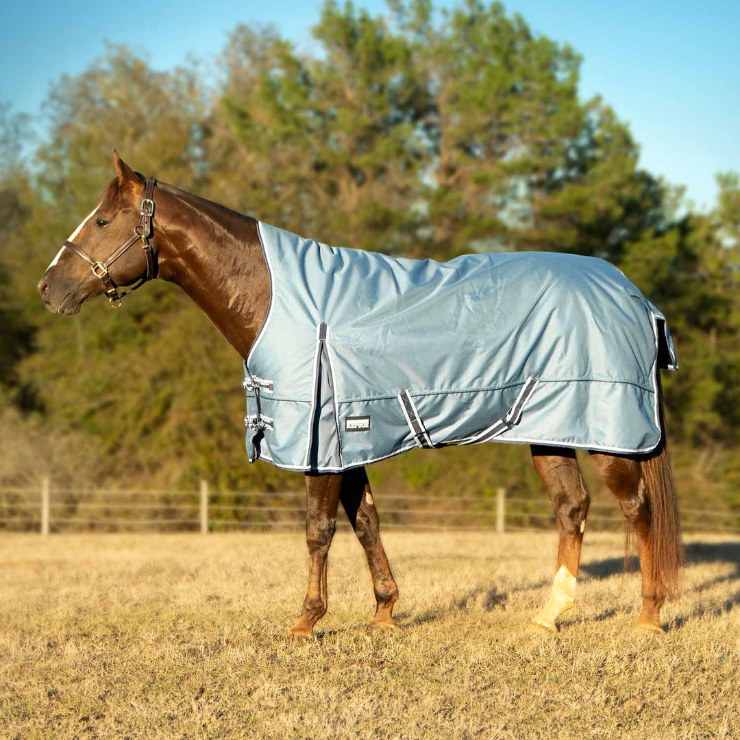 Jeffers Poplar Head Refuge 1200D High Neck Turnout Blanket, 240g, Hamilton Blue