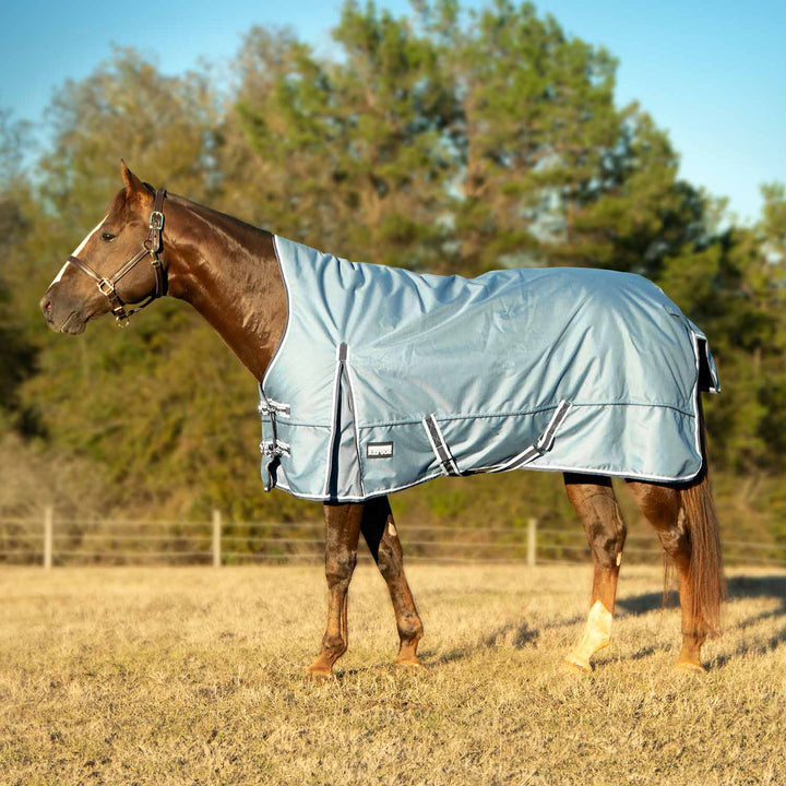 Jeffers Poplar Head Refuge 1200D High Neck Turnout Blanket, 240g, Hamilton Blue