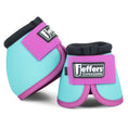 Bild in Galerie-Betrachter laden, Jeffers Expressions neon no-turn bell boots for horses; turquoise with pink straps, set of 2.
