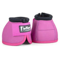 Bild in Galerie-Betrachter laden, Jeffers Expressions neon pink no-turn bell boots for horses, pair with black trim and Velcro straps
