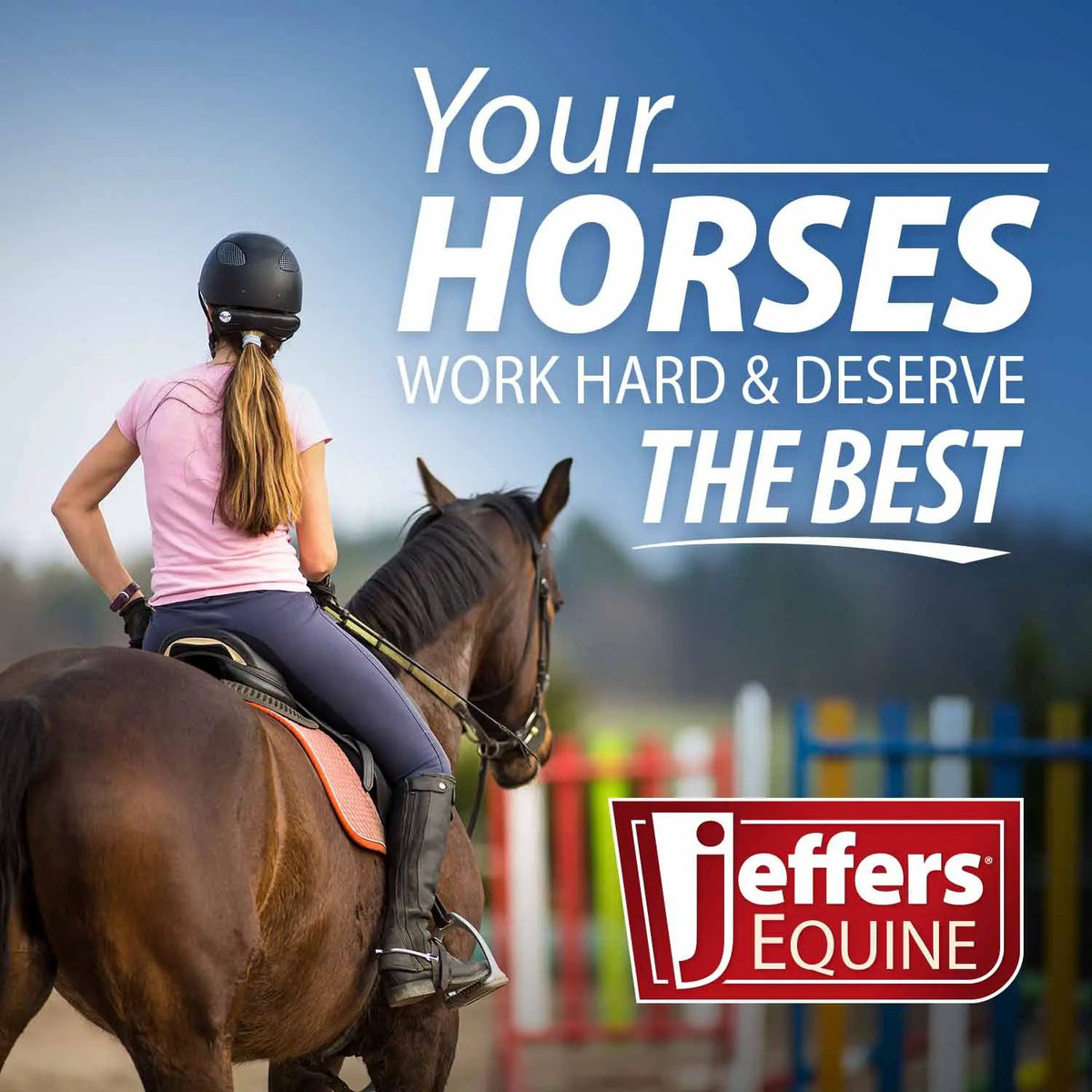 Jeffers Expression Horse Grooming Tote; Jeffers Equine logo visible on banner with a rider on a horse.