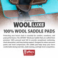 Bild in Galerie-Betrachter laden, Jeffers WoolLuxe 100% Wool Saddle Pad, turquoise with brown leather straps and white stitching
