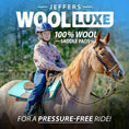 Bild in Galerie-Betrachter laden, Saddle pad Jeffers WoolLuxe 100% wool, turquoise cushioned pad on horse
