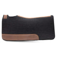 Bild in Galerie-Betrachter laden, Jeffers WoolLuxe saddle pad, 100% wool, black with tan leather trim and embossed Jeffers logo.
