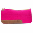 Bild in Galerie-Betrachter laden, Jeffers WoolLuxe saddle pad, hot pink 100% wool with tan leather trim and logo patch
