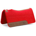 Bild in Galerie-Betrachter laden, Saddle pad Jeffers WoolLuxe red 100% wool with tan leather trim and brand patch
