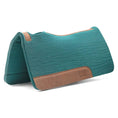 Bild in Galerie-Betrachter laden, Saddle pad Jeffers WoolLuxe teal 100% wool with brown leather trim and logo patch
