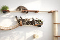 Gallery viewerに画像を読み込む, The Juggernaut cat condo wall unit by Catastrophic Creations with hammocks and posts, kittens at play.
