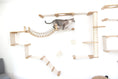 Gallery viewerに画像を読み込む, The Juggernaut indoor cat condo wall-mounted by Catastrophic Creations; wooden platforms, rope bridge, and sisal post.
