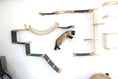 Gallery viewerに画像を読み込む, The Juggernaut wall-mounted cat condo and indoor cat playground with wood platforms and rope bridge.
