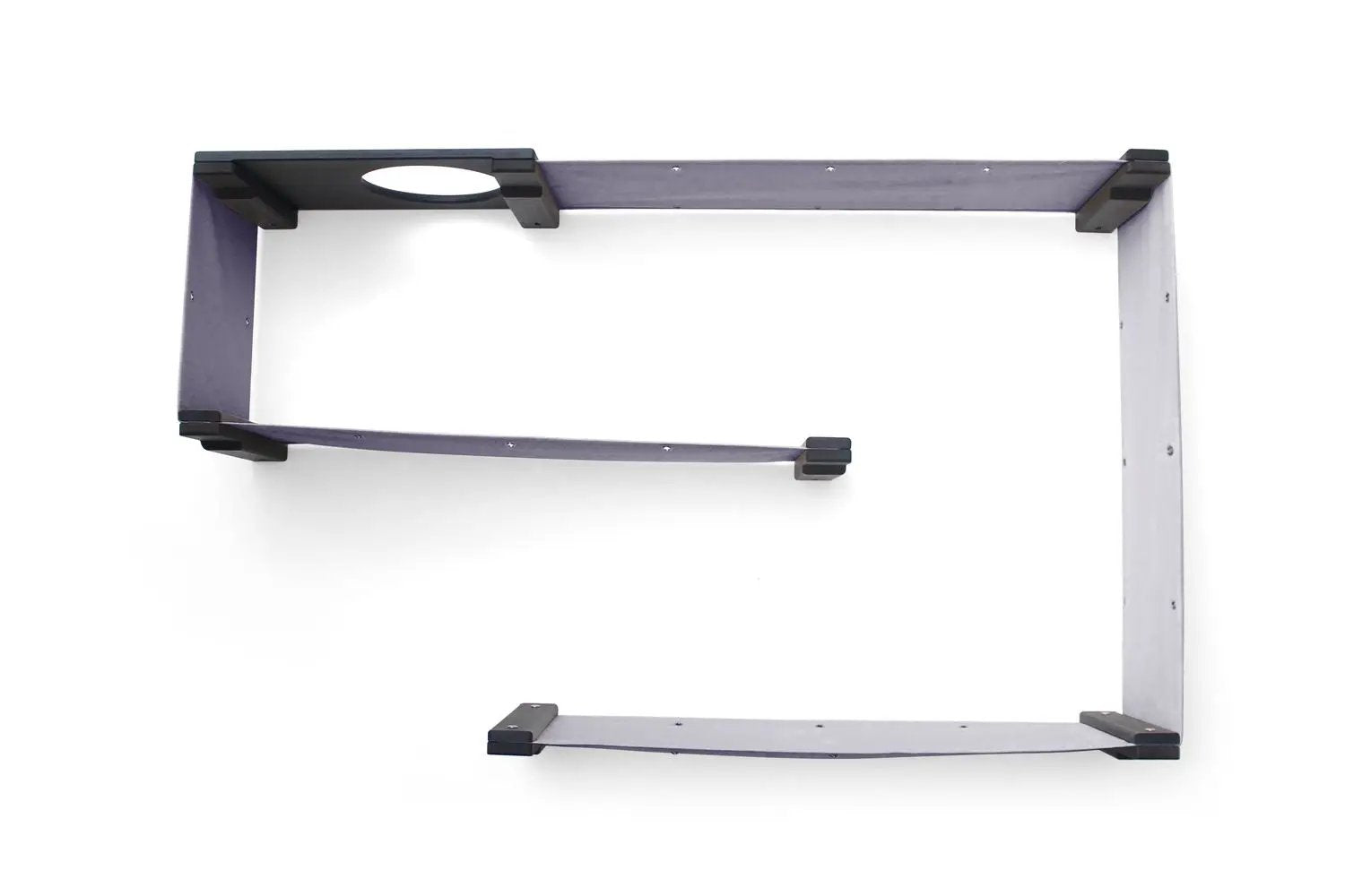 Cat Maze Wall 3-Tier Cat Tree, purple wall-mounted cat condo with black brackets.