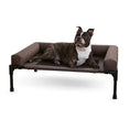 Load image into Gallery viewer, K&H Pet Products Original Bolster Pet Cot elevated brown dog bed with padded bolsters
