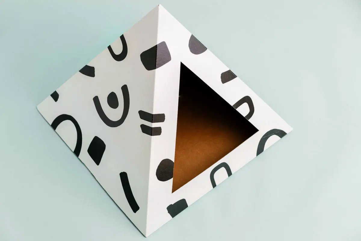 Kitty Kardboard® Cat Pyramid - Artistic Cardboard Feline Hideaway by KittyKardboard