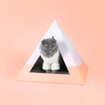 Load image into Gallery viewer, Kitty Kardboard Wavey Cardboard Cat Pyramid Modern Art Decor by KittyKardboard
