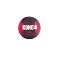 Load image into Gallery viewer, KONG Signature Fetch Dog Ball, red translucent with black ends and visible KONG logo
