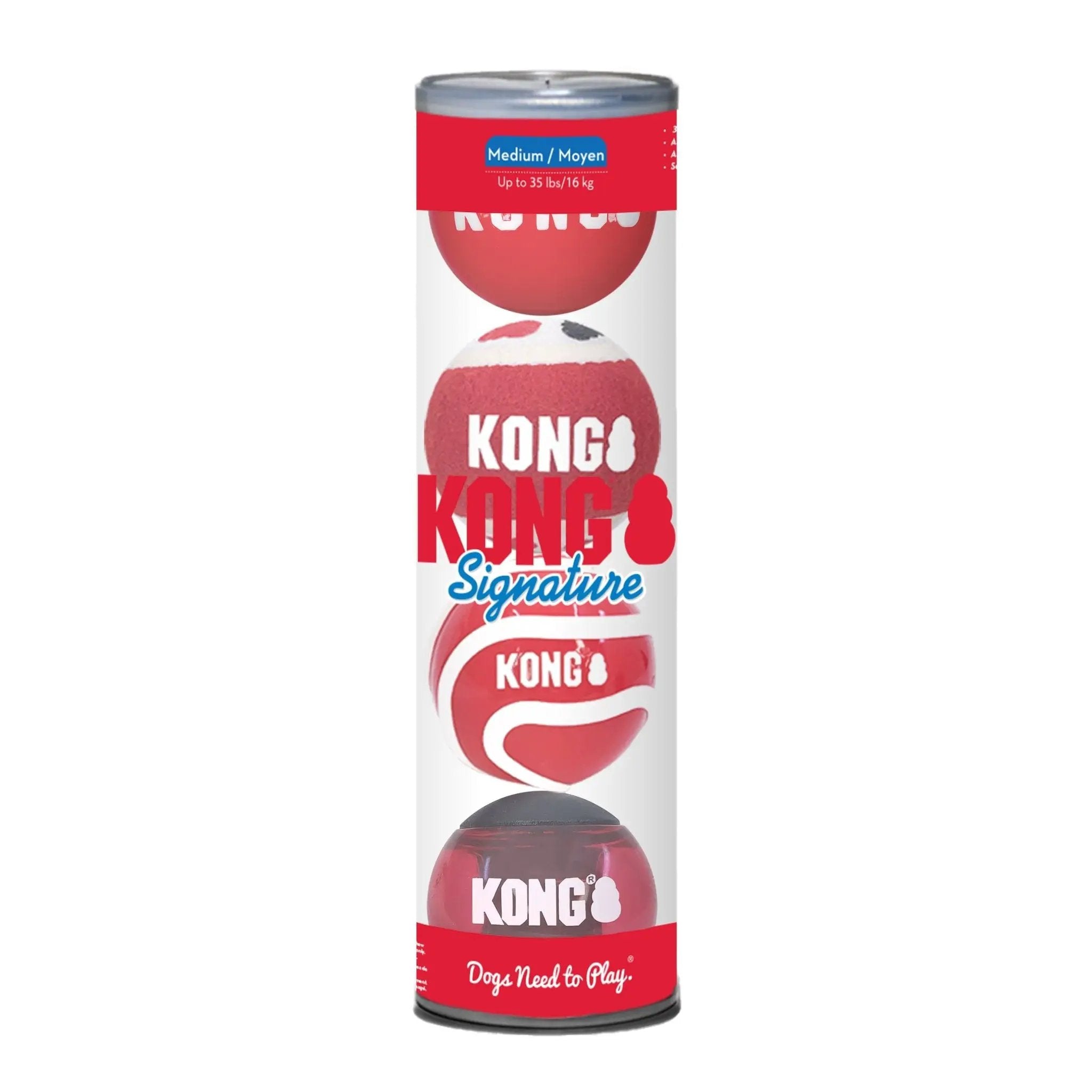 KONG Signature Fetch Dog Toy Balls, red multi-pack by Jeffers