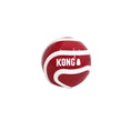Load image into Gallery viewer, KONG Signature Fetch dog toy ball, red with white stripes; brand logo visible, multi-pack
