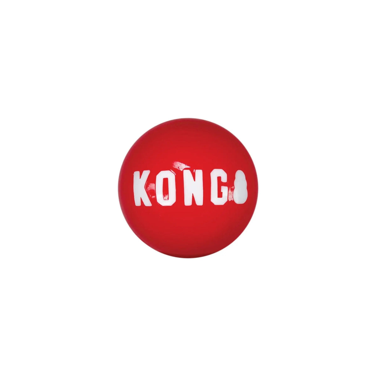 KONG dog fetch ball, red with white logo, multi-pack