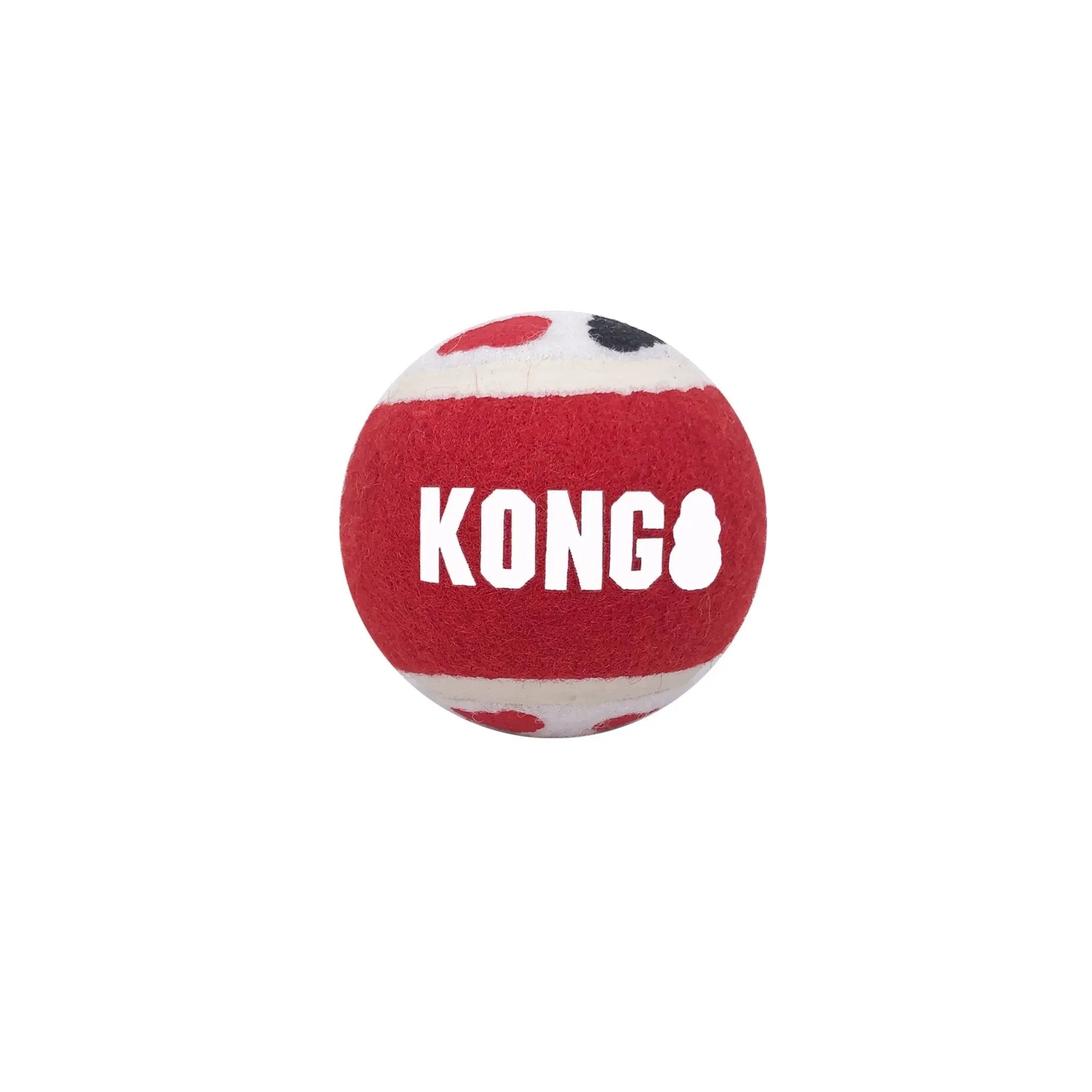 KONG Signature Fetch dog toy ball, red with white logo