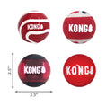 Load image into Gallery viewer, KONG Signature Fetch dog toy balls, 4-ball multi-pack in red with white branding
