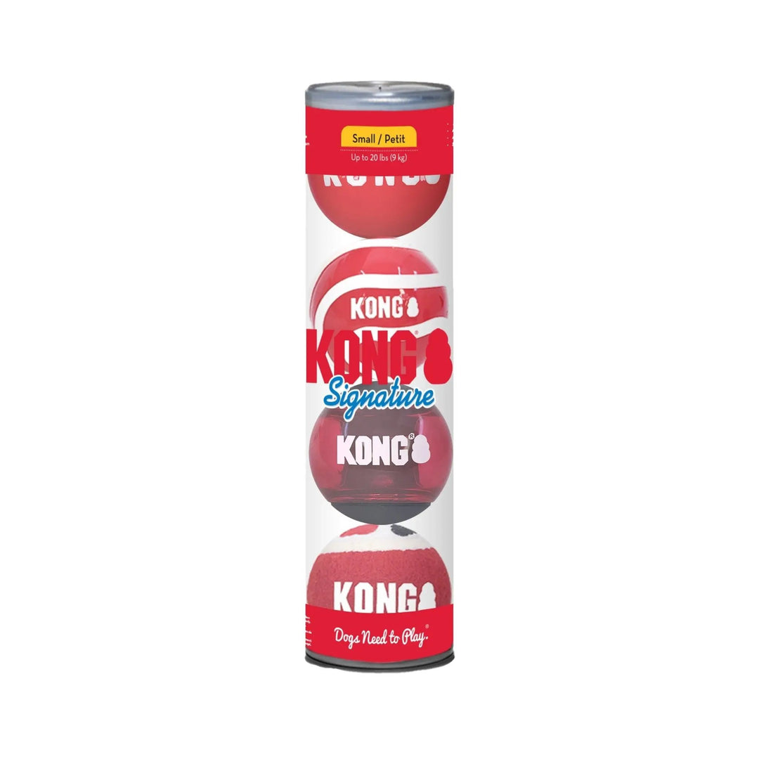 KONG Signature Fetch Dog Toy Balls, Multi-Pack; red rubber balls