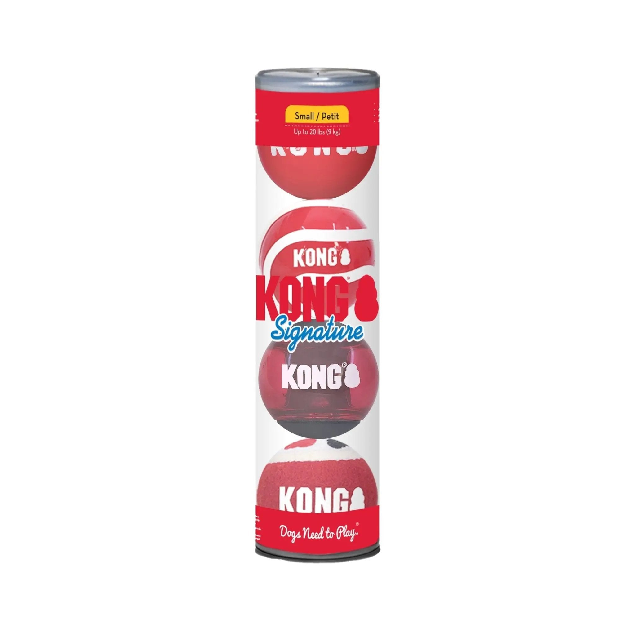 KONG Signature Fetch Dog Toy Balls, Multi-Pack; red rubber balls