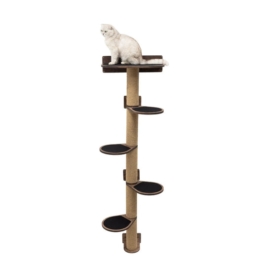 Enjoy The Wood Large Cat Tree Dark Walnut Sturdy Plywood Playground by Enjoy The Wood