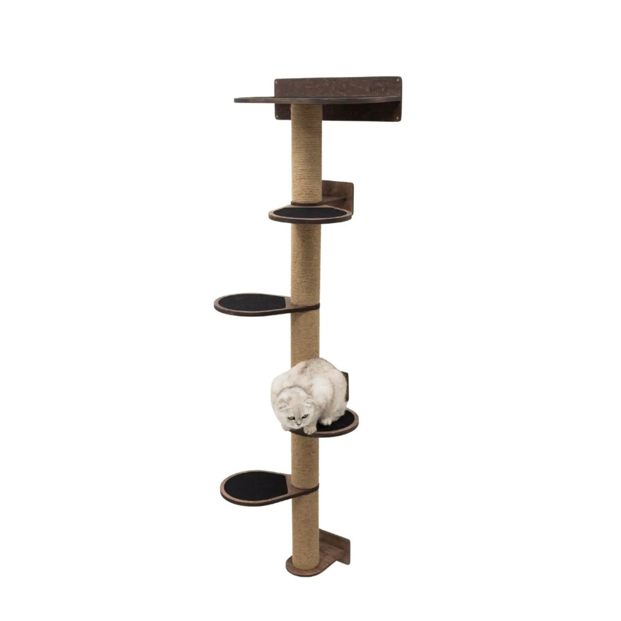 Enjoy The Wood Large Cat Tree Dark Walnut Sturdy Plywood Playground by Enjoy The Wood