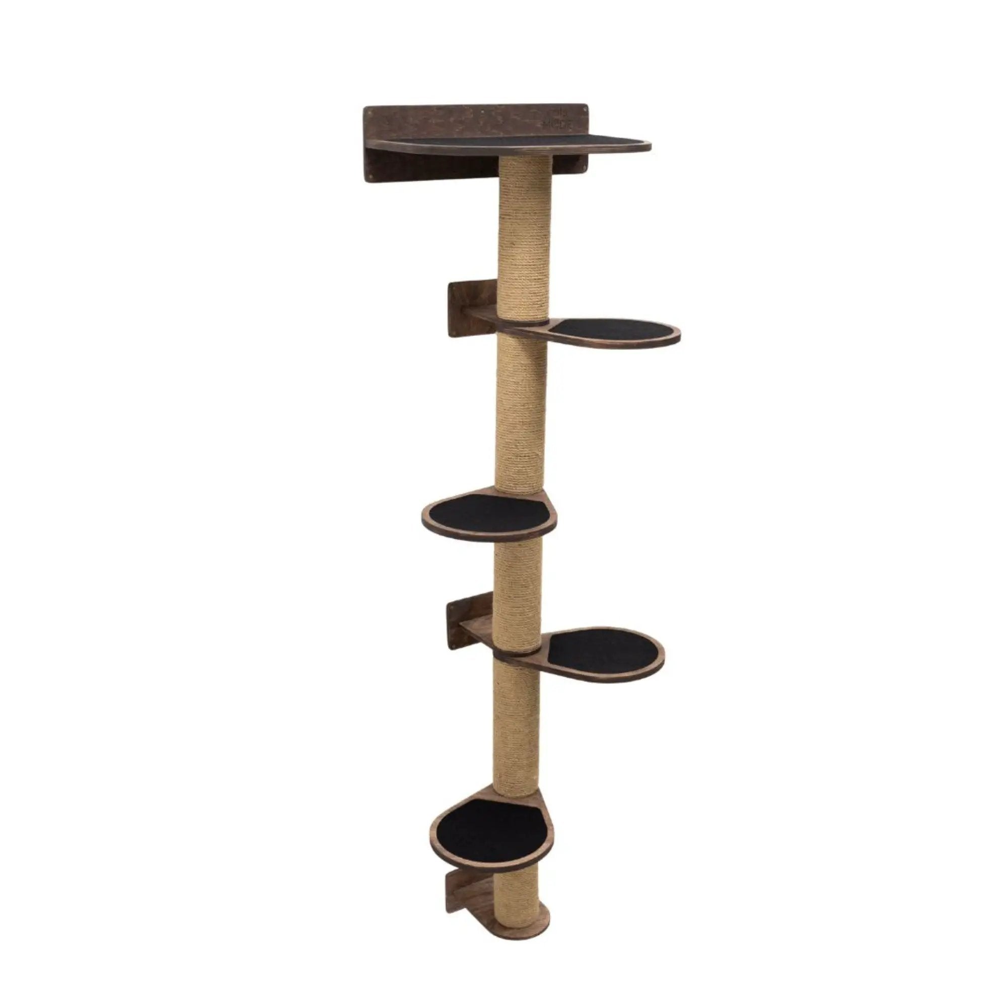 Enjoy The Wood Large Cat Tree Dark Walnut Sturdy Plywood Playground by Enjoy The Wood