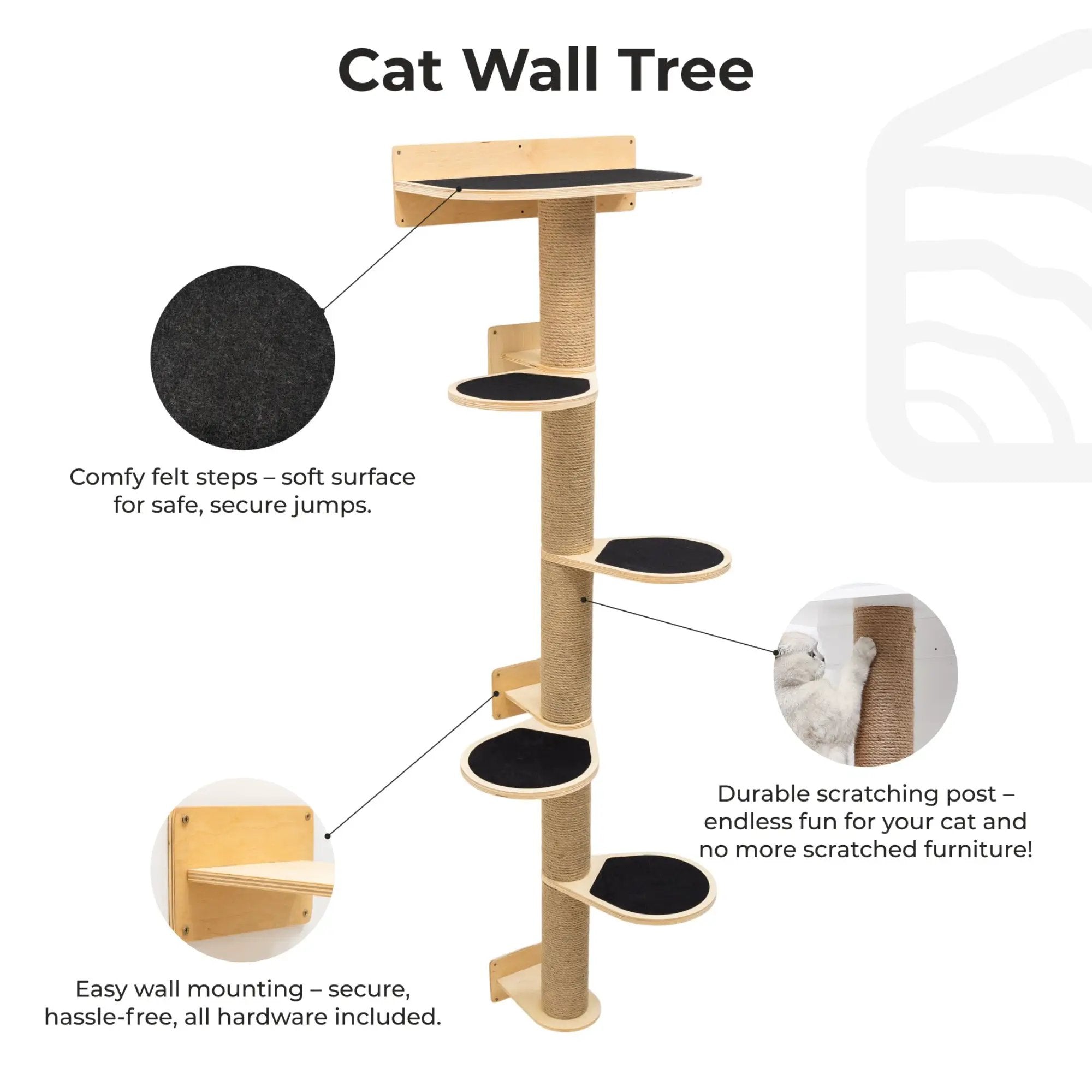 Enjoy The Wood Large Cat Tree Light Multi Level Interior Tower by Enjoy The Wood