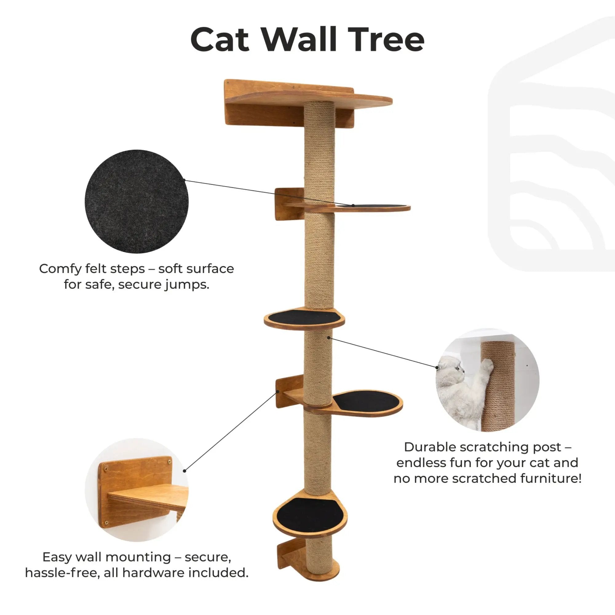 Enjoy The Wood Large Cat Tree Oak Sisal Multi Level Tower by Enjoy The Wood
