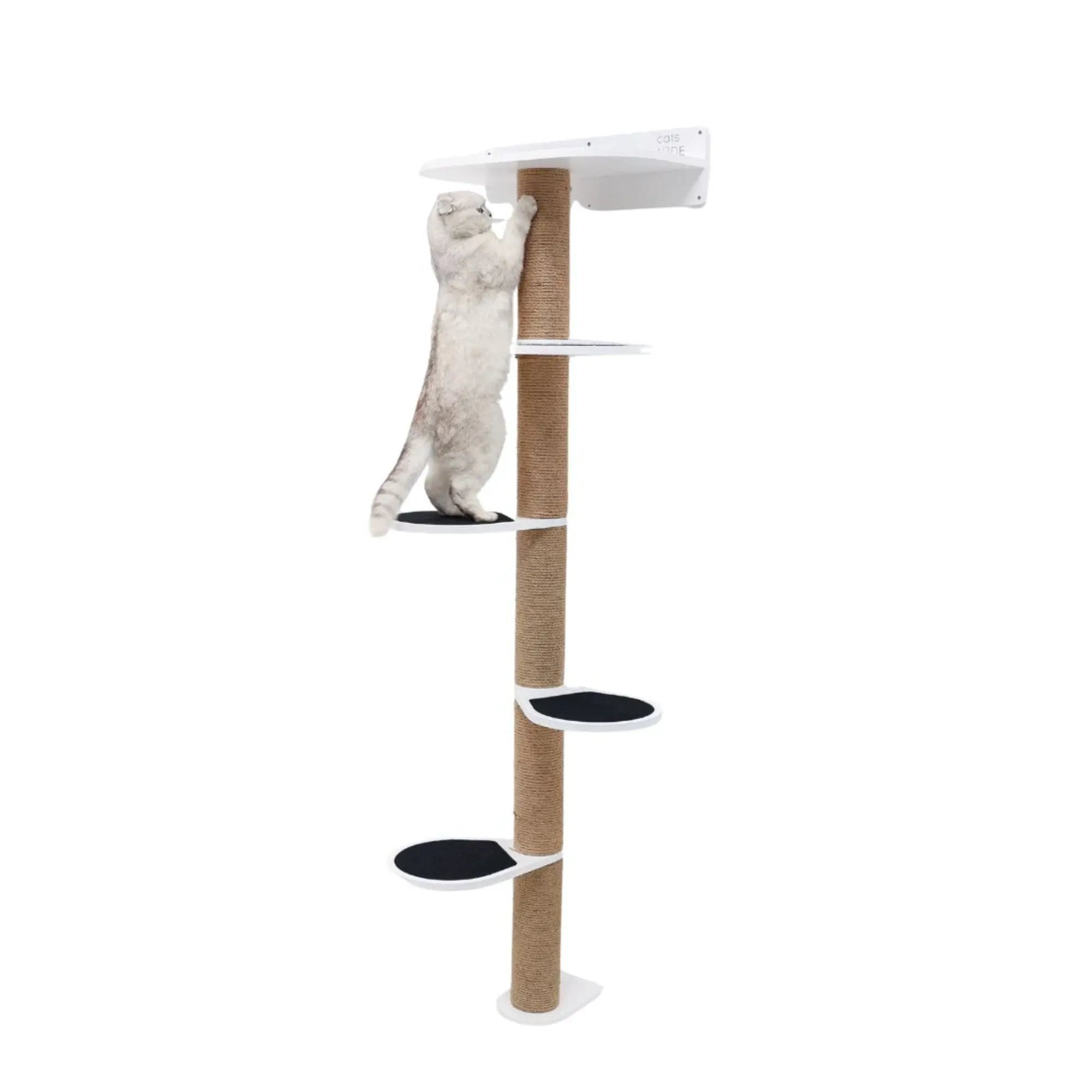 Enjoy The Wood Large White Cat Tree Soft Felt Sisal Scratching Tower by Enjoy The Wood