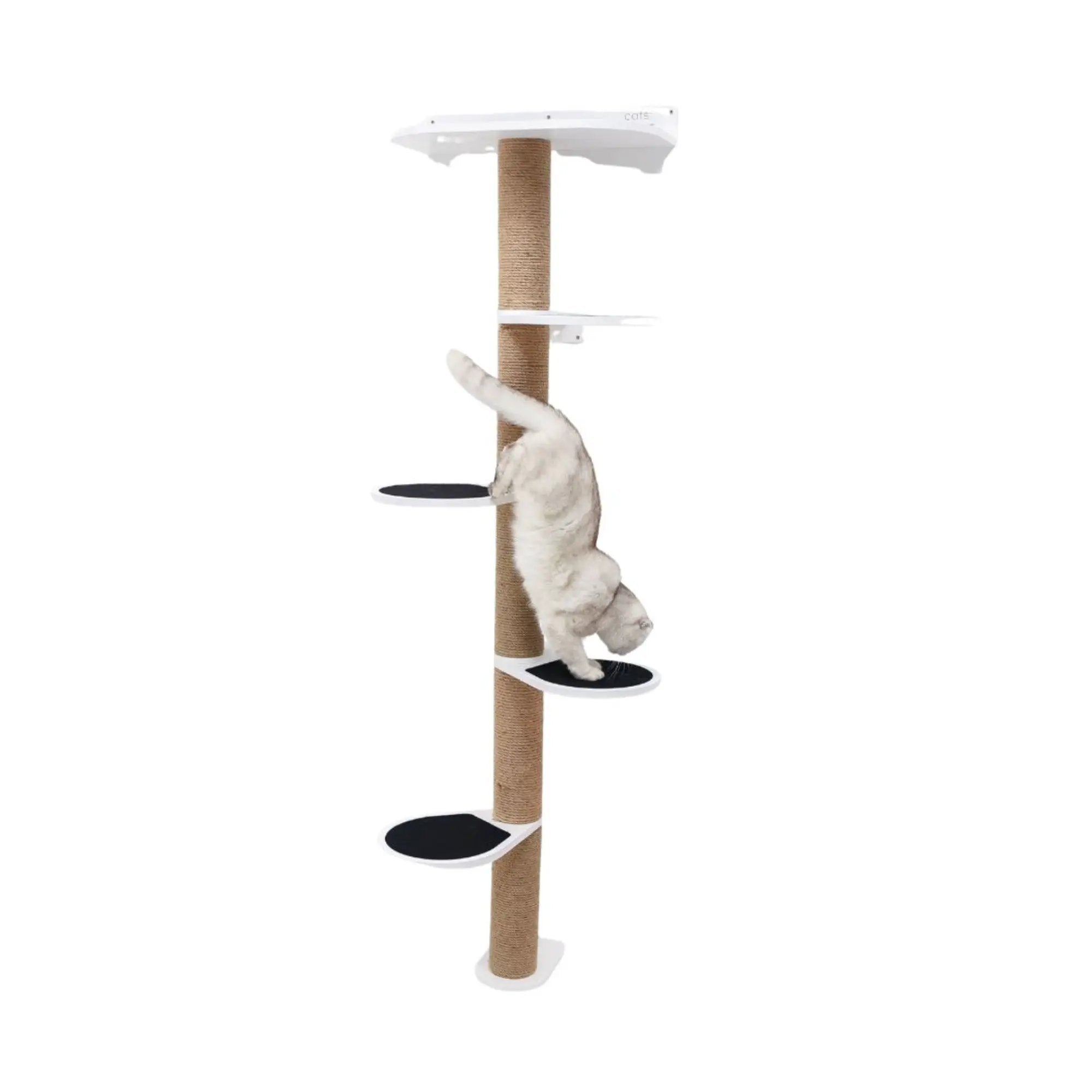 Enjoy The Wood Large White Cat Tree Soft Felt Sisal Scratching Tower by Enjoy The Wood
