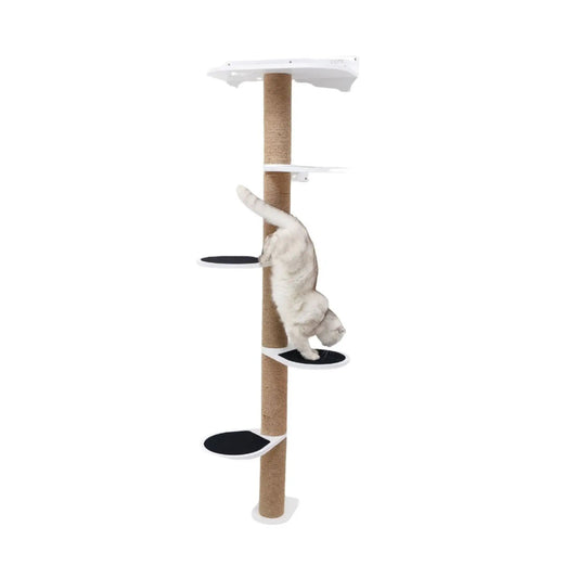 Enjoy The Wood Large White Cat Tree Soft Felt Sisal Scratching Tower by Enjoy The Wood