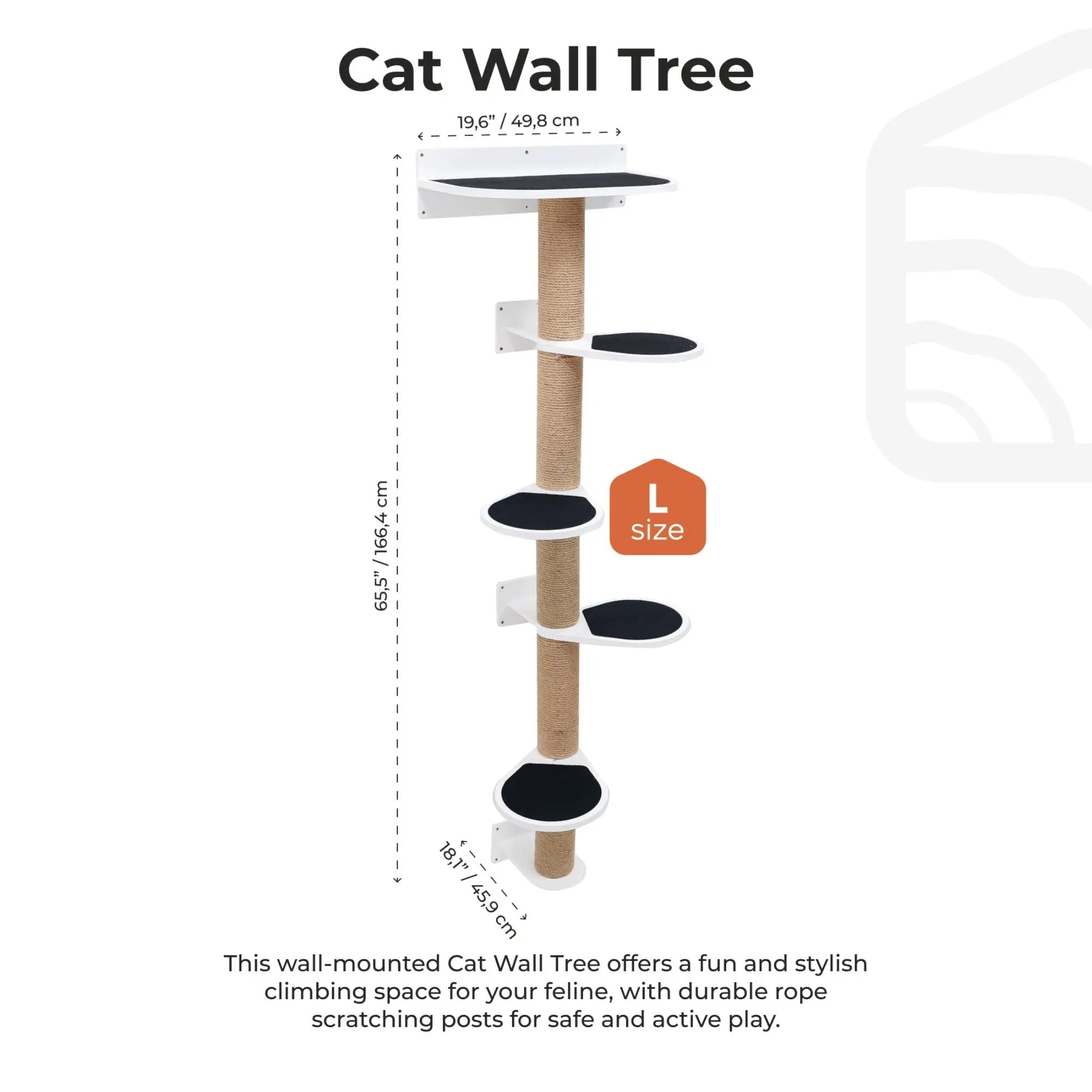 Enjoy The Wood Large White Cat Tree Soft Felt Sisal Scratching Tower by Enjoy The Wood