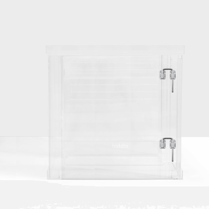 Hiddin Clear Acrylic Dog Crate – Large, Silver Latch