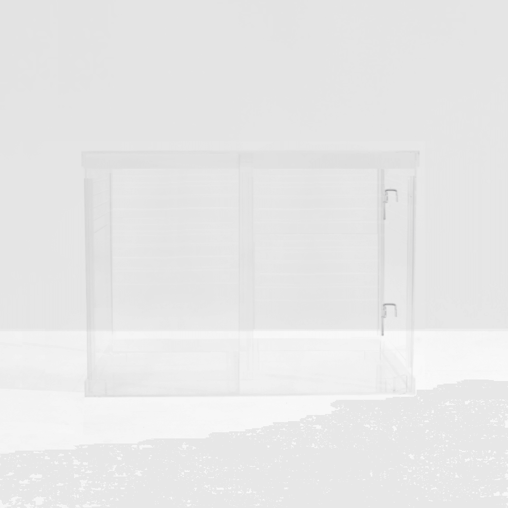 Hiddin Clear Acrylic Dog Crate – Large, Silver Latch