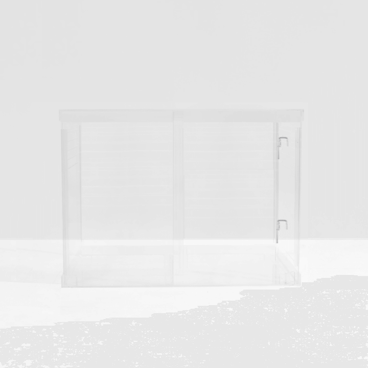 Hiddin Clear Acrylic Dog Crate – Large, Silver Latch