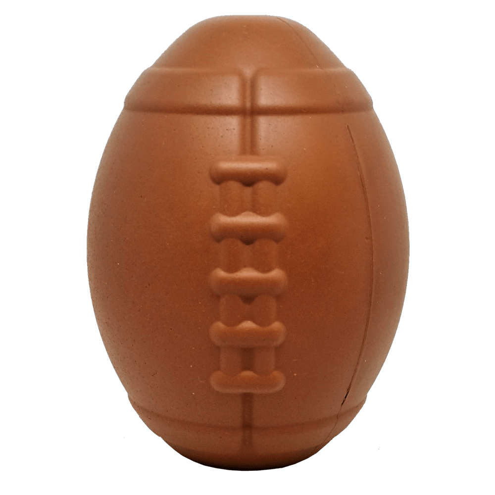 SodaPup Football natural rubber dog toy treat dispenser