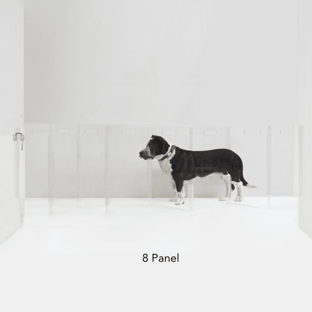 Hiddin Clear Acrylic Wall-Mounted Zig Zag Pet Gate – 24 in High