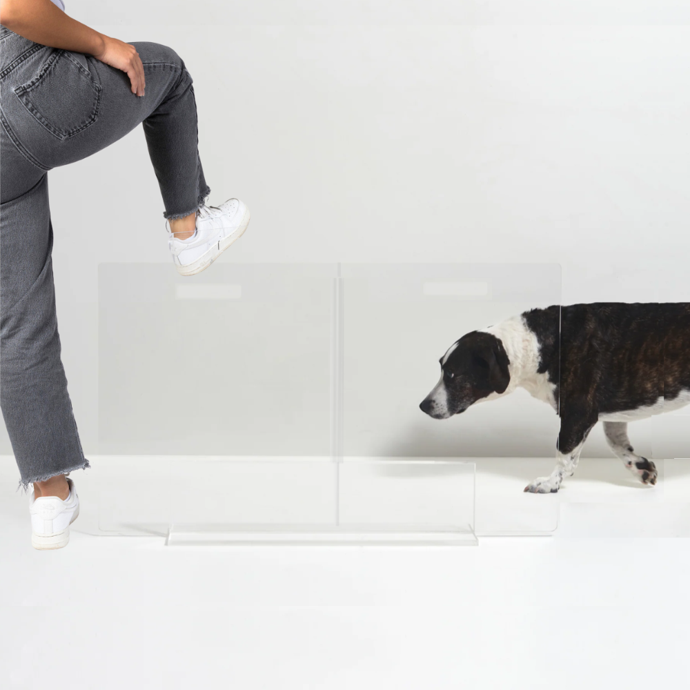 Hiddin Clear Acrylic Panel Pet Gate – Freestanding, 24 in High
