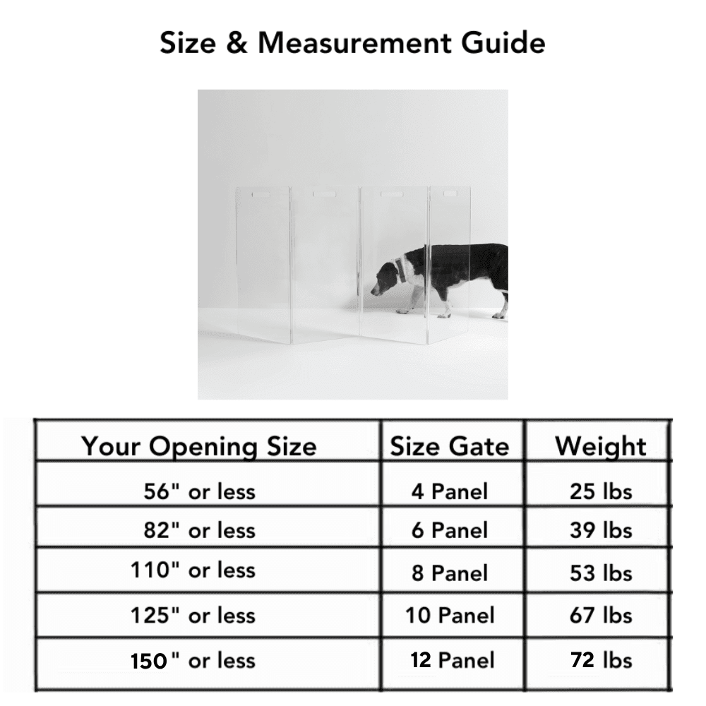 Hiddin Low Clear Acrylic Zig Zag Pet Gate – Freestanding, 24 in High