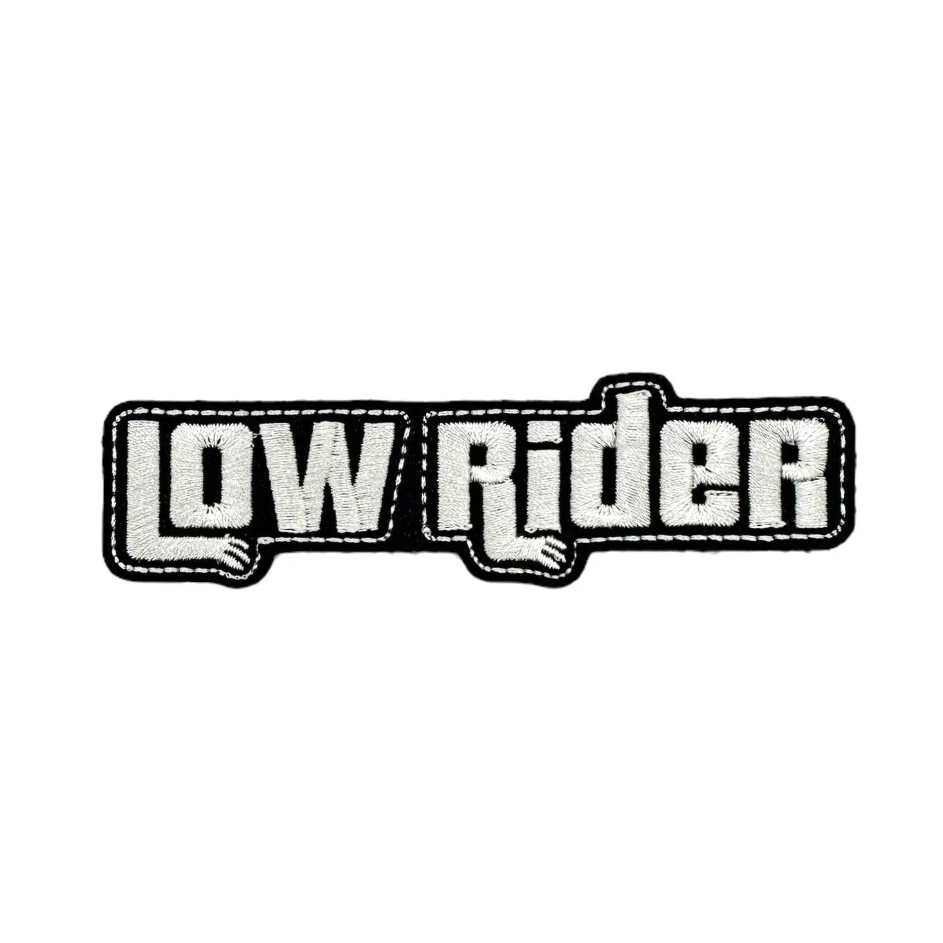 Low Rider Embroidered Morale Patch Four Inches Wide Two Inches Tall For Tactical Vests And Harness Hook Fastener Backing by kiloninerpets