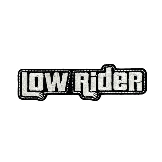 Low Rider Embroidered Morale Patch Four Inches Wide Two Inches Tall For Tactical Vests And Harness Hook Fastener Backing by kiloninerpets