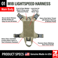 Carica l'immagine nel visualizzatore della galleria, K9R M1 Lightspeed Cat Harness With Minimalist Chest Plate Made USA by kiloninerpets
